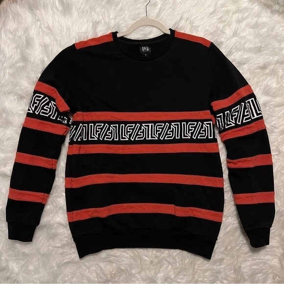 LF the Brand Cotton Logo Sweatshirt Orange Black - Picture 2 of 8